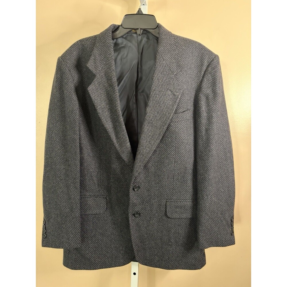 Men Vtg. Oscar de la Renta Single-Breasted Wool Cashmere Blazer Jacket 42R Gray